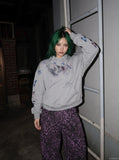 Distressed Abstract Graphic Oversized Hoodie