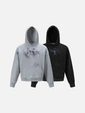 Distressed Abstract Graphic Oversized Hoodie