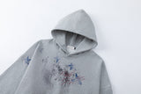 Distressed Abstract Graphic Oversized Hoodie