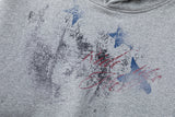 Distressed Abstract Graphic Oversized Hoodie