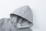 Distressed Abstract Graphic Oversized Hoodie