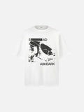 DAXUEN washed black oversized abstract skull graphic tee