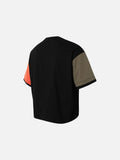 DAXUEN black oversized t-shirt with distressed alphanumeric graphic