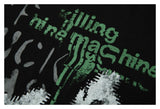 DAXUEN black oversized t-shirt with distressed alphanumeric graphic