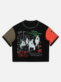 Distressed Alphanumeric Graphic Panel T-Shirt