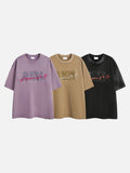 DAXUEN faded light purple oversized 'ANM' graphic tee