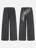 DAXUEN washed black wide-leg sweatpants with distressed back graphic