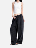 DAXUEN washed black wide-leg sweatpants with distressed back graphic