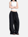 DAXUEN washed black wide-leg sweatpants with distressed back graphic
