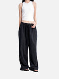 DAXUEN washed black wide-leg sweatpants with distressed back graphic
