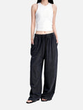 DAXUEN washed black wide-leg sweatpants with distressed back graphic