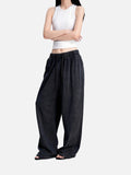DAXUEN washed black wide-leg sweatpants with distressed back graphic