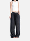 DAXUEN washed black wide-leg sweatpants with distressed back graphic
