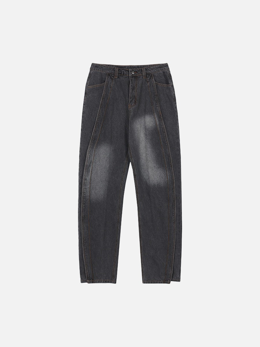 DAXUEN Distressed baggy wide-leg jeans in dark grey denim
