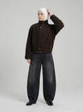 DAXUEN Distressed high-waisted wide-leg balloon jeans — model photo