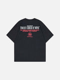 DAXUEN Distressed oversized T-shirt with band graphic
