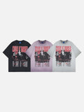 DAXUEN Distressed oversized T-shirt with band graphic