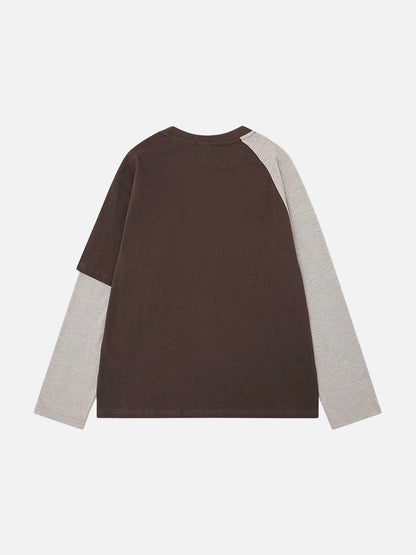 DAXUEN Distressed bear graphic long sleeve t-shirt