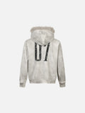 DAXUEN distressed black and white hooded jacket