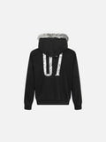 DAXUEN distressed black and white hooded jacket