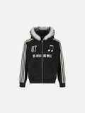 DAXUEN distressed black and white hooded jacket
