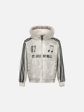 DAXUEN distressed black and white hooded jacket