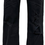 DAXUEN black distressed bootcut denim jeans