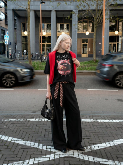 DAXUEN Distressed Black Energy T-Shirt | DAXUEN — model photo