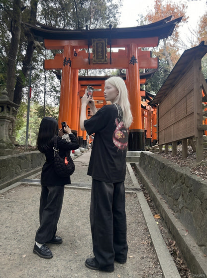 DAXUEN Distressed Black Energy T-Shirt | DAXUEN — model photo
