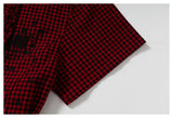 DAXUEN red and black gingham distressed graphic shirt