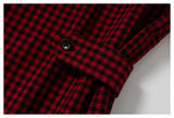 DAXUEN red and black gingham distressed graphic shirt