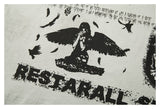 DAXUEN light grey and black distressed graphic raglan t-shirt