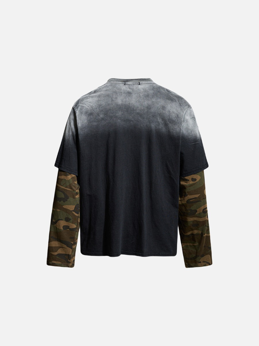 DAXUEN black distressed graphic layered t-shirt