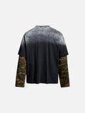 DAXUEN black distressed graphic layered t-shirt