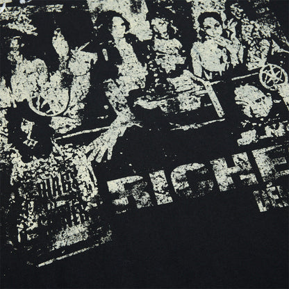 DAXUEN black distressed graphic layered t-shirt