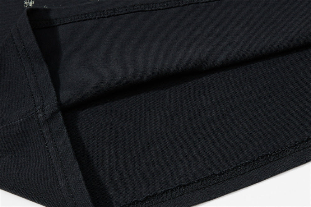 DAXUEN black distressed graphic layered t-shirt