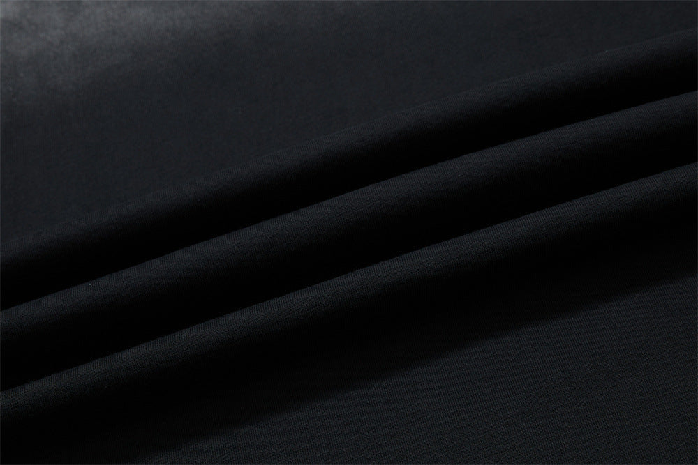 DAXUEN black distressed graphic layered t-shirt