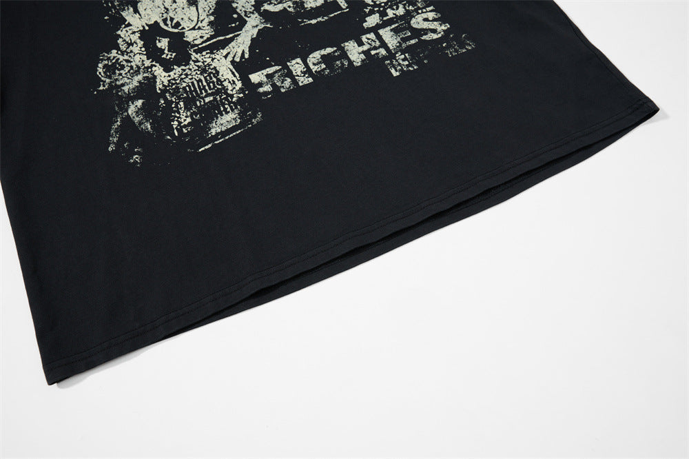DAXUEN black distressed graphic layered t-shirt