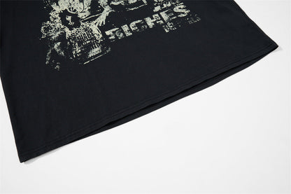 DAXUEN black distressed graphic layered t-shirt