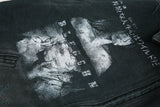 DAXUEN distressed black oversized zip jacket