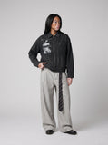 DAXUEN distressed black oversized zip jacket — model photo