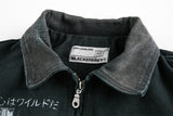 DAXUEN distressed black oversized zip jacket