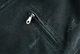 DAXUEN distressed black oversized zip jacket
