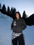 DAXUEN distressed black oversized zip jacket — model photo
