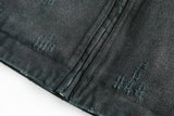 DAXUEN distressed black oversized zip jacket
