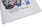 DAXUEN white and light grey marl mock neck t-shirt with distressed graphic