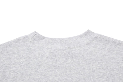 DAXUEN white and light grey marl mock neck t-shirt with distressed graphic