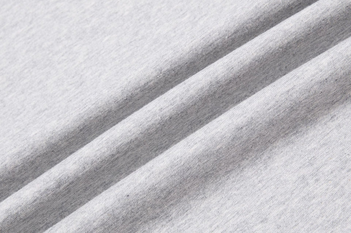 DAXUEN white and light grey marl mock neck t-shirt with distressed graphic