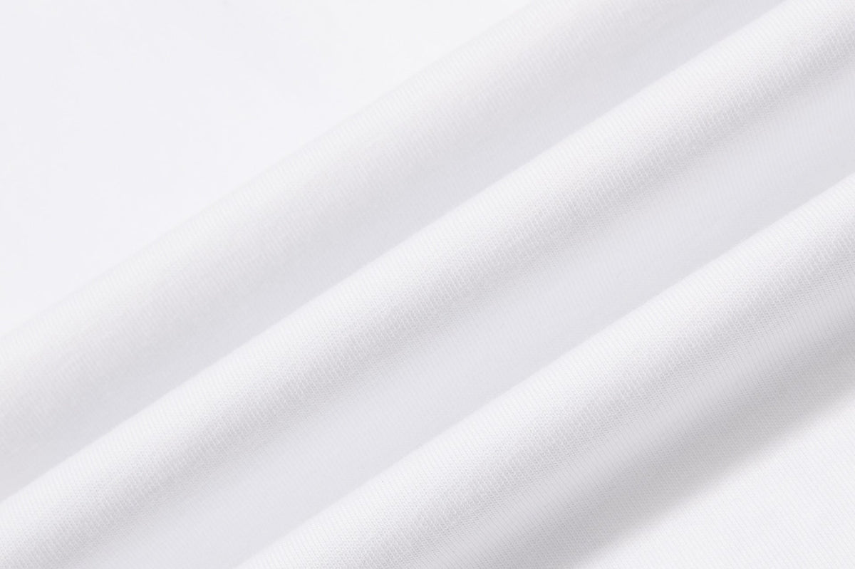 DAXUEN white and light grey marl mock neck t-shirt with distressed graphic
