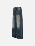 DAXUEN Distressed blue denim wide-leg jeans